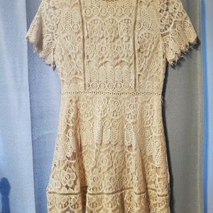 Beige Lace Dress